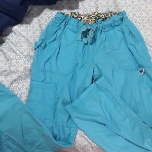 Blue scrub pants
